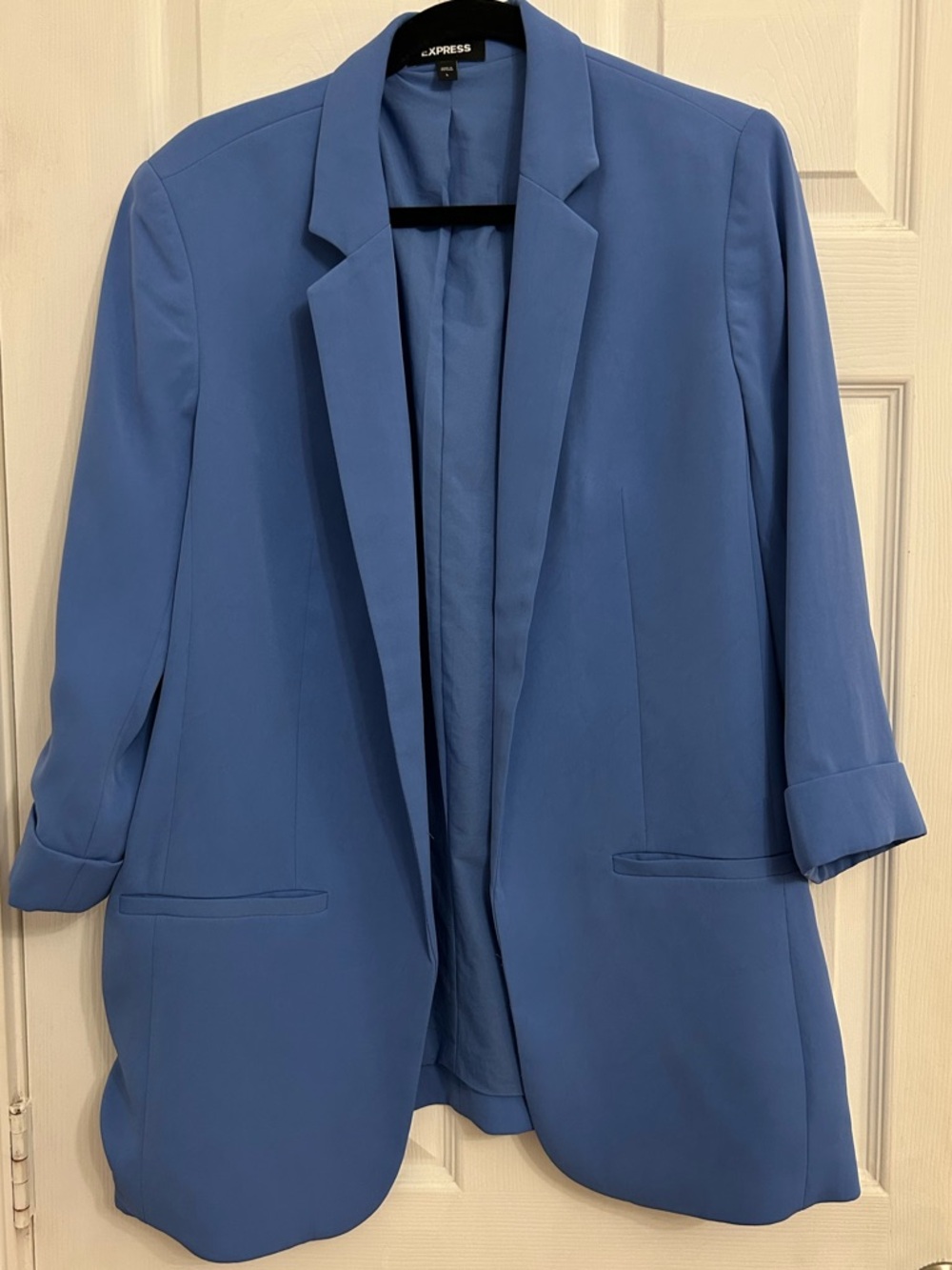 Express Women's Blue Open-Front 3/4 sleeve Blazer Jacket